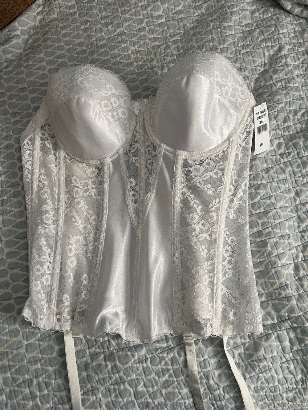 White Lace Bustier Corset Top - Unknown Brand